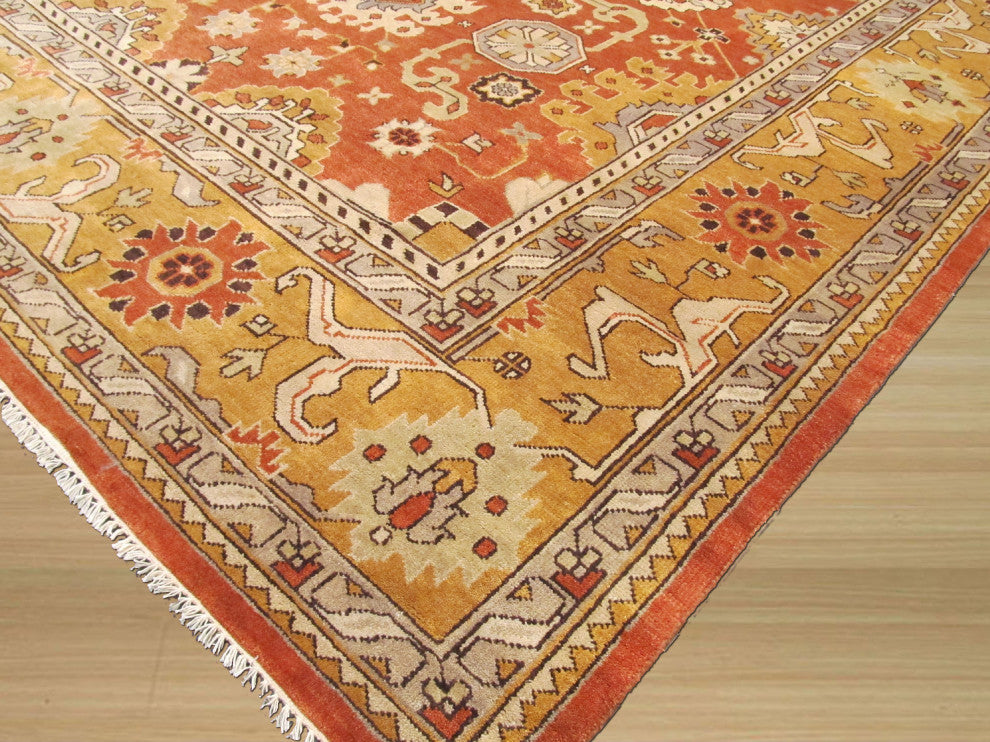 Rust Traditional Oriental Oushak Area Rug