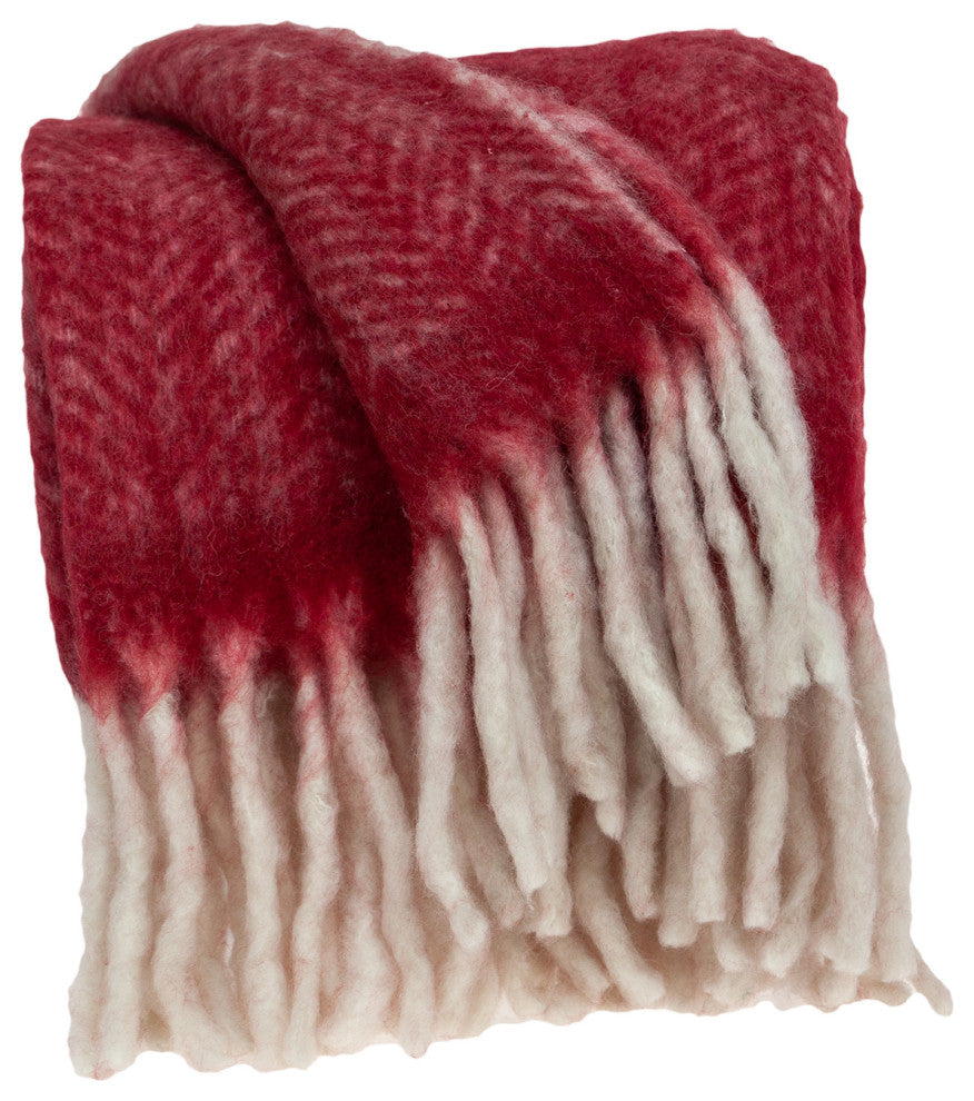 Parkland Collection Nagar Transitional Red 52"x67" Woven Handloom Throw