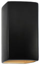Ambiance Small Rectangle Outdoor Wall Sconce, Closed, Carbon Black, Gold, E26