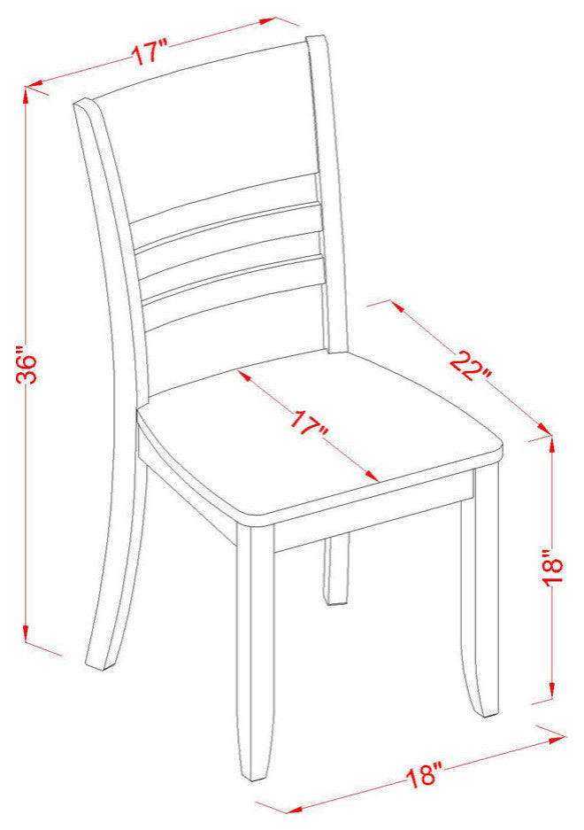 Lynfield Dining Chair With Wood Seat, Cappuccino Finish Set of 2