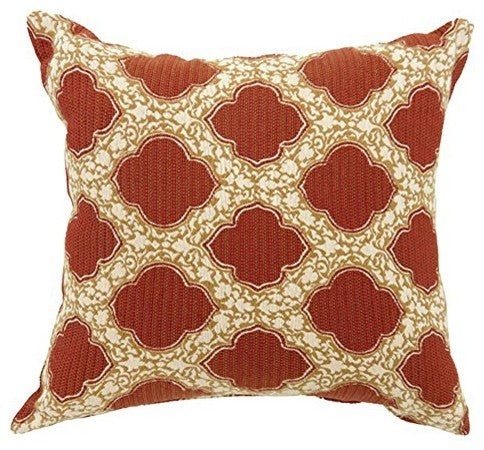 Benzara BM131629 Small Pillow With pattern Fabric, Red Finish, Set of 2