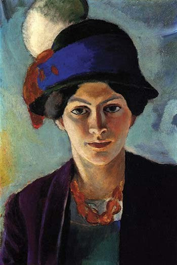 Portrait of the Wife of the Artist with a Hat - Gallery Wrapped Canvas Art