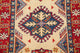 Traditional Hand-Knotted Oriental Pakistani Kazak Area Rug, Beige, 4'0"X2'8"