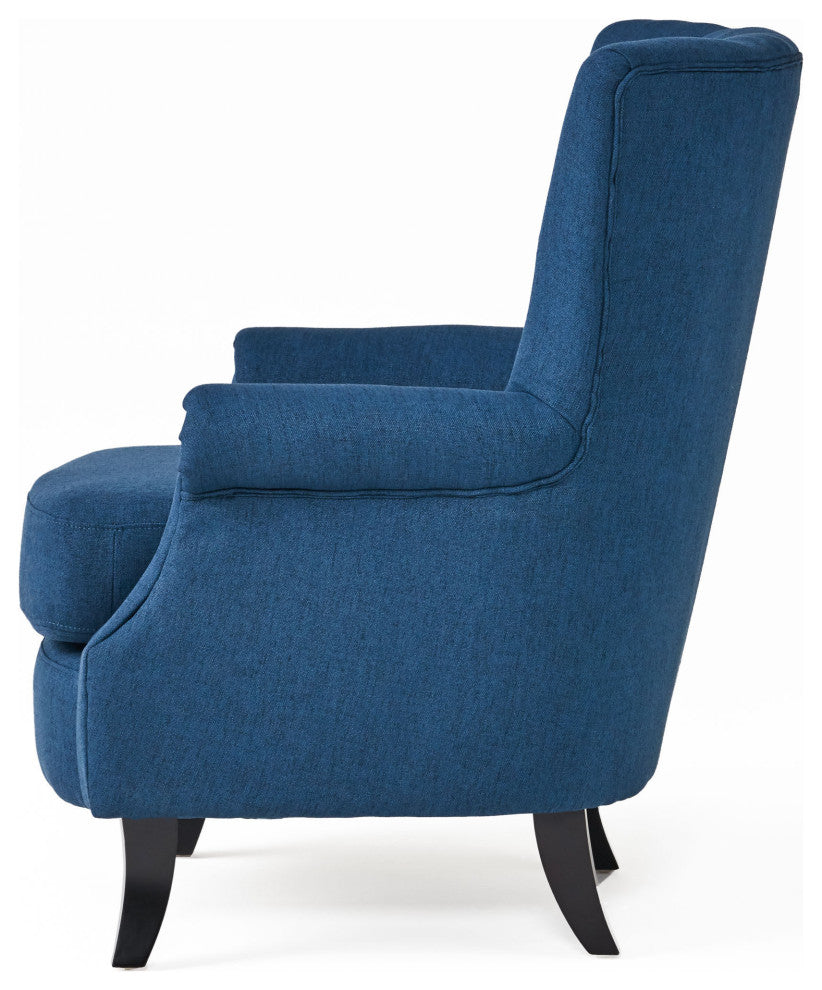 GDF Studio Ezra Classic Fabric Club Chair, Navy Blue