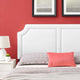 Headboard, Nailhead, Full Queen Size, White, Velvet, Modern, Mid Century Guest