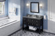 Adler Transitional 48" Black Vanity, Steel Grey Cultured Marble Vanity Top