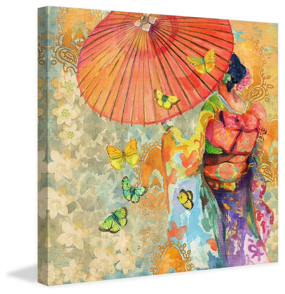 "Umbrella Butterflies" Painting Print on Canvas by Evelia