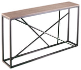 Mannie Faux Stone Skinny Console Table, Gray