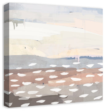 Cream Blue Abstract 20x20 Canvas Wall Art