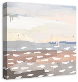 Cream Blue Abstract 20x20 Canvas Wall Art