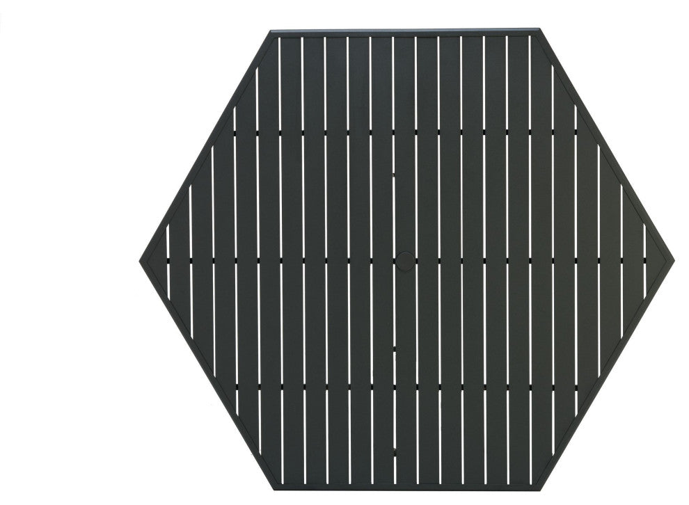 Slat 64" Hexagon Top With Hole, Black Night