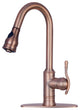 Copper Pull Down Kitchen Faucet, Single Level Solid Brass Kitchen Sink Faucets, American Bronze