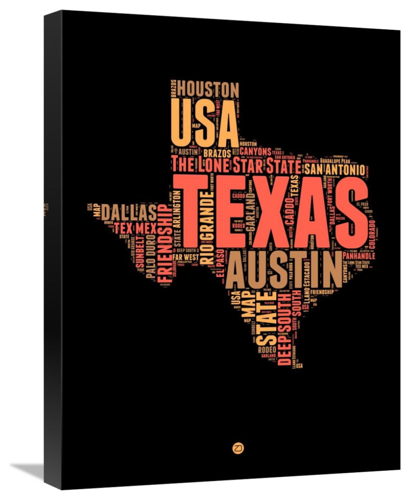 "Texas Word Cloud 1" Fine Art Print