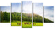 Cows on Field Panorama, Landscape Canvas Art Print, 60"x32", 5 Panels