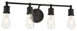 Black Finish 4-Light Wall Sconce