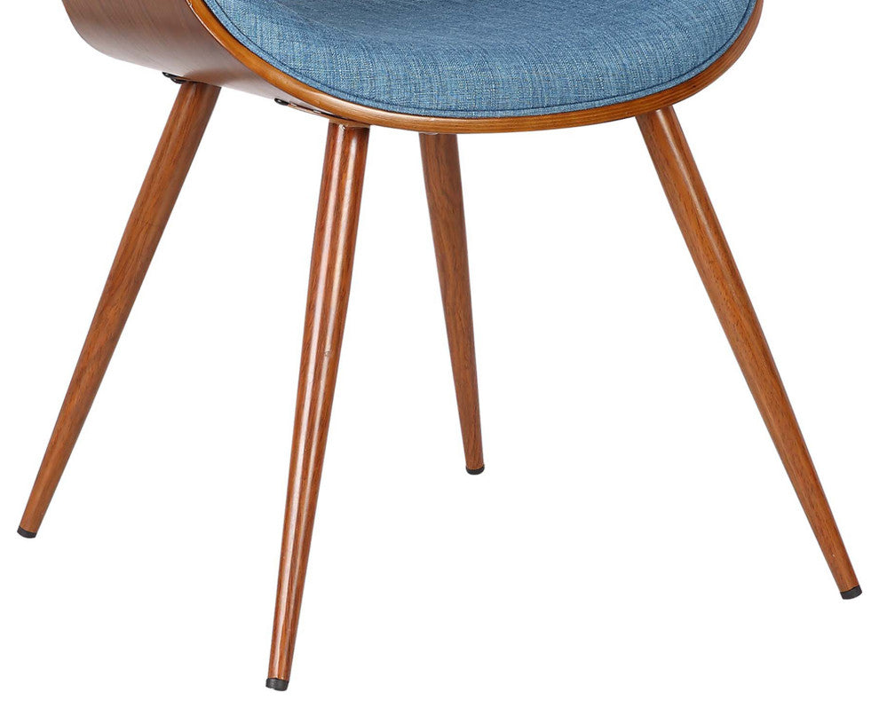 Butterfly Mid-Century Walnut Dining Chair, Blue