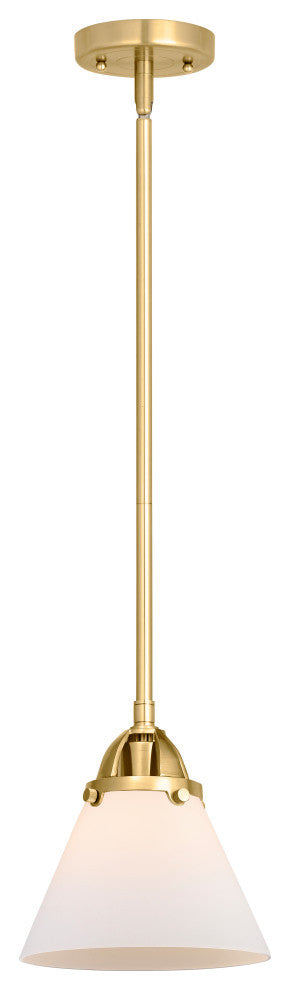Large Cone Mini Pendant, Satin Gold, Matte White, Matte White