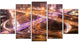 Beautiful Shanghai Traffic, Gold, Extra Large Canvas Print, 60"x32", 5 Panels
