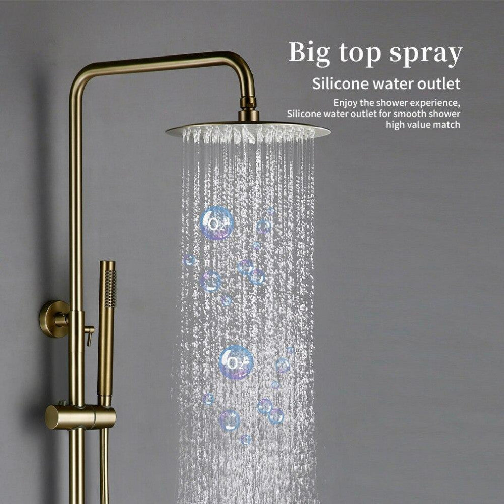 Wasser™ Shower Faucet With Handheld Shower Head, Brushed Gold, 12" Showerhead