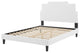 Platform Bed Frame, King Size, Velvet, White, Modern Contemporary, Bedroom