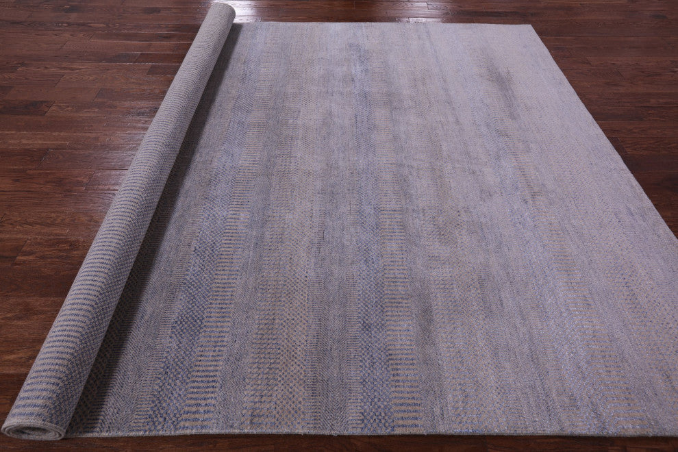 8' 2" X 10' 3" Wool and Silk Handmade Savannah Grass Rug Q11918