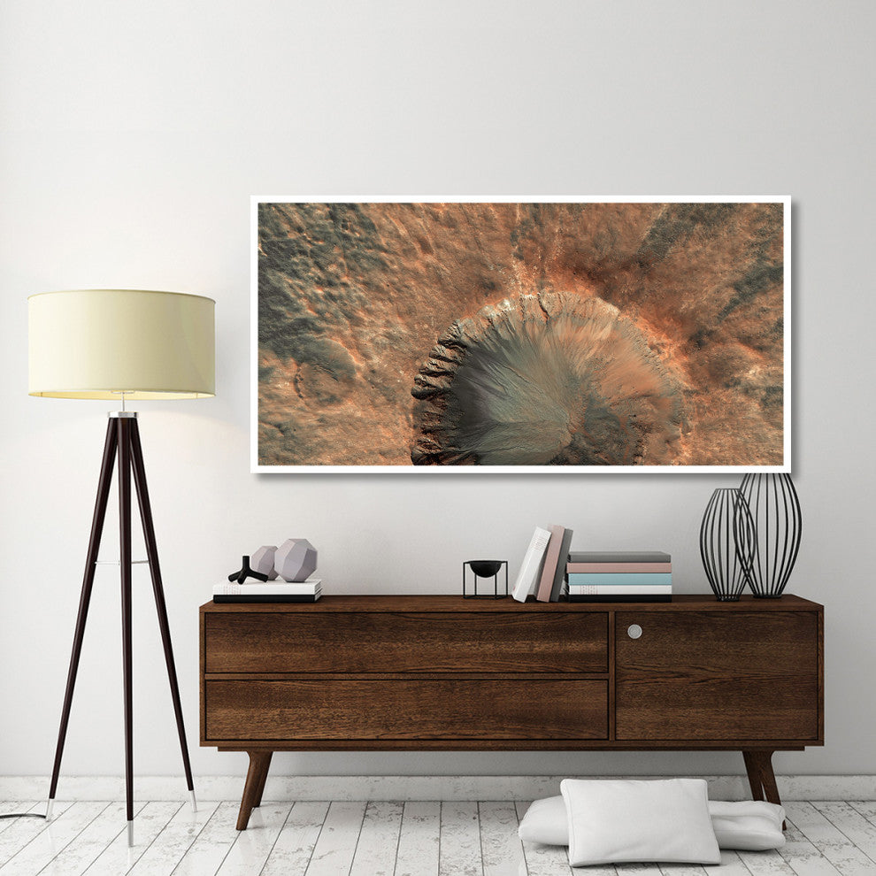 "Mars HiRISE  -  Crater near Sirenum Fossae" Paper Print by NASA, 74"x38"