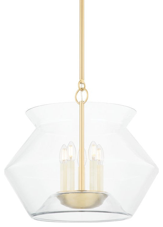 Hudson Valley Edmonton Five Light Lantern, Aged Brass