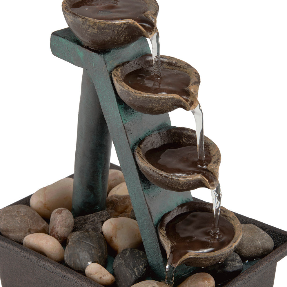 Alpine 4-Tier Step Tabletop Fountain, 8" Tall