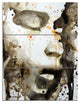 "Brown Illustrated Girl" Metal Wall Art, 3 Panels, 28"x36"