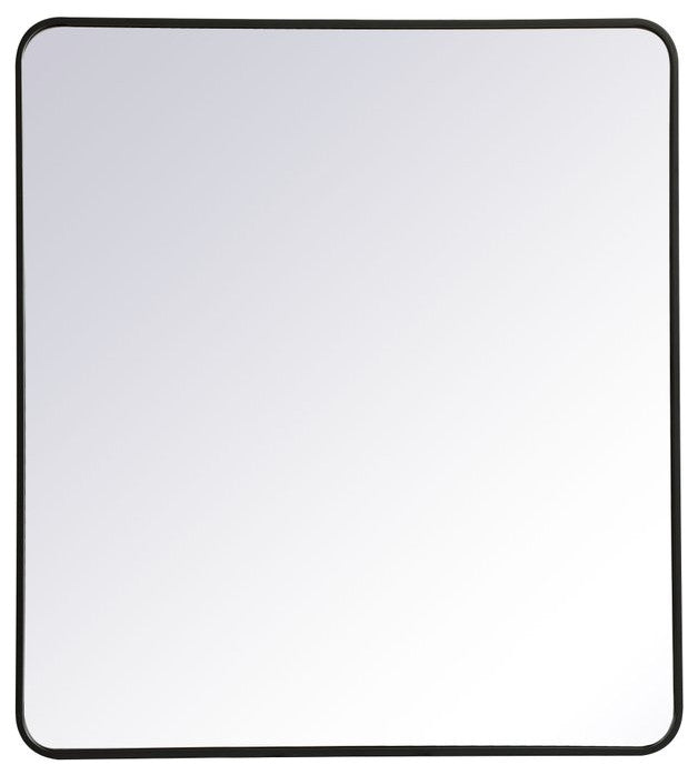 Ellis Soft Corner Metal Rectangular Mirror, Black, 36"x40"