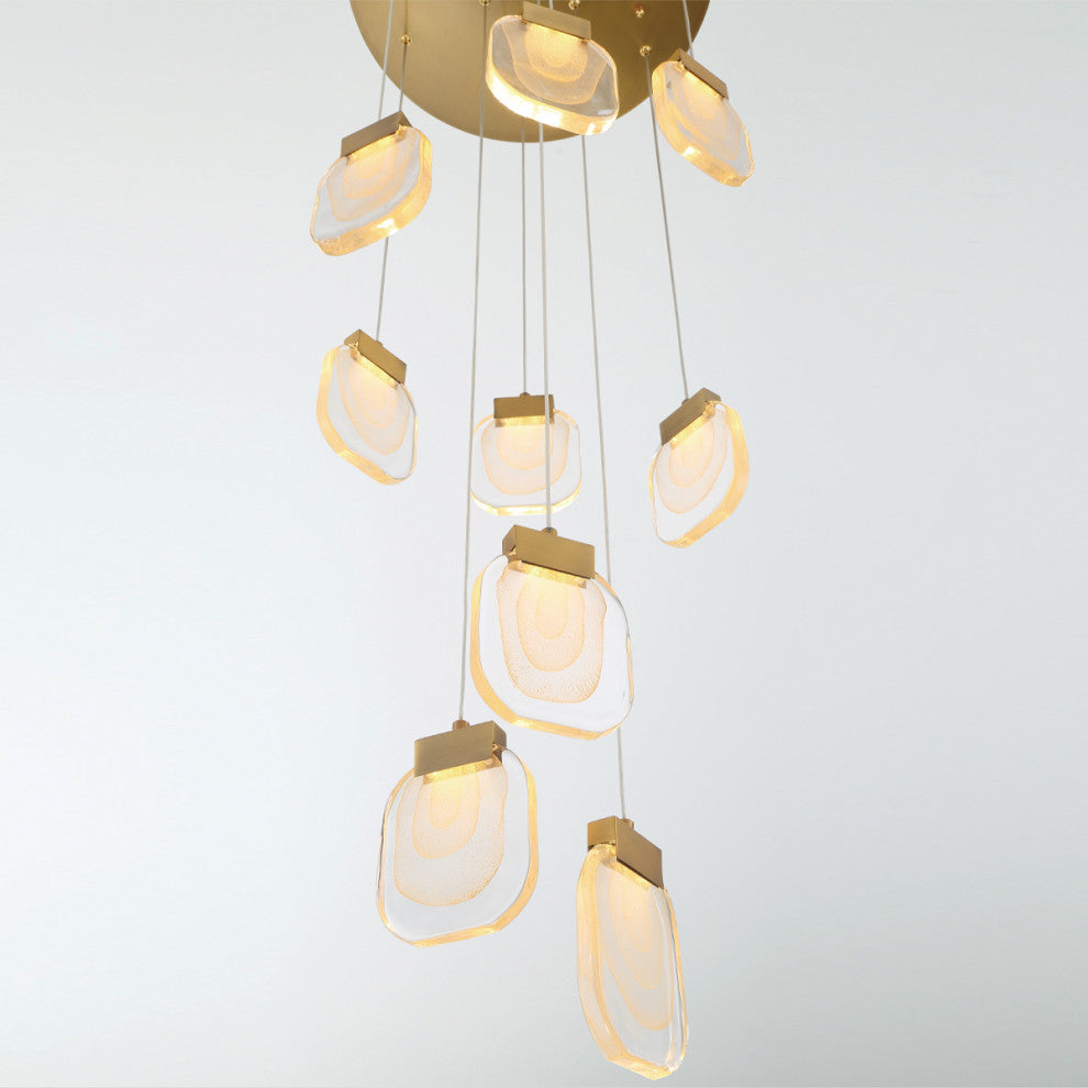 Contemporary Chandelier, Gold