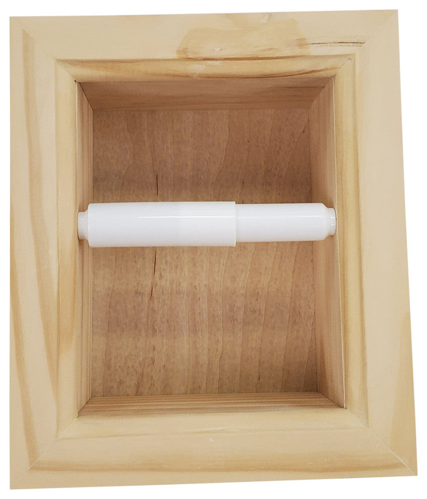 Tampa Recessed Solid Wood Toilet Paper Holder 7 x 8.5, Unfinished