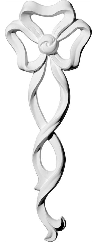 5 3/4"W  x 16 1/8"H x 1"P Versailles Large Ribbon with Bow Drop Onlay