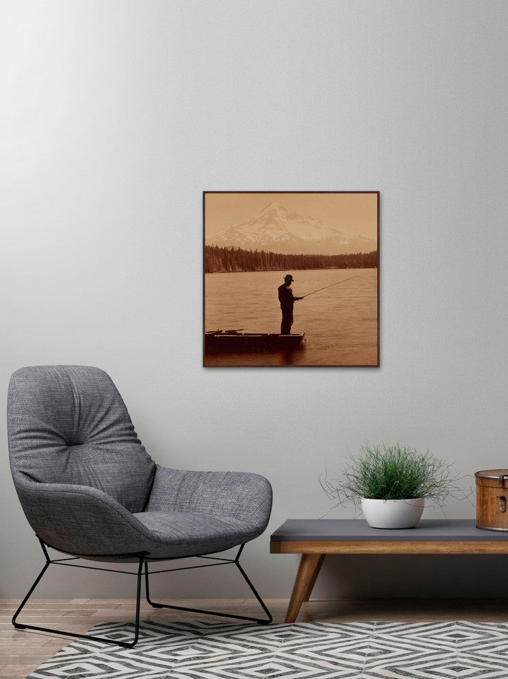 "Mt. Hood" Floater Framed Painting Print on Canvas, 48"x48"