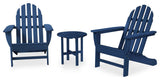Polywood Classic Adirondack 3-Piece Set, Navy
