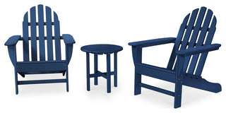 Polywood Classic Adirondack 3-Piece Set, Navy