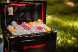 EchoSmile 30 qt. Rotomolded Cooler, Black and Red
