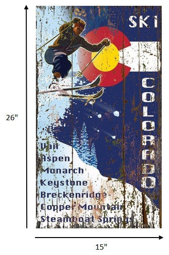 Skiing into the Colorado Flag Wall Decor
