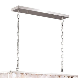 Elsa Capiz Shell 36" Rectangular Pendant, Satin Nickel