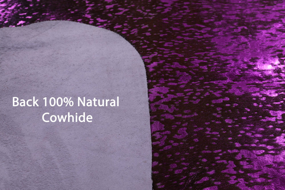 Pink Metallic Cowhide Rug 6' 1" X 6' 0" C2165