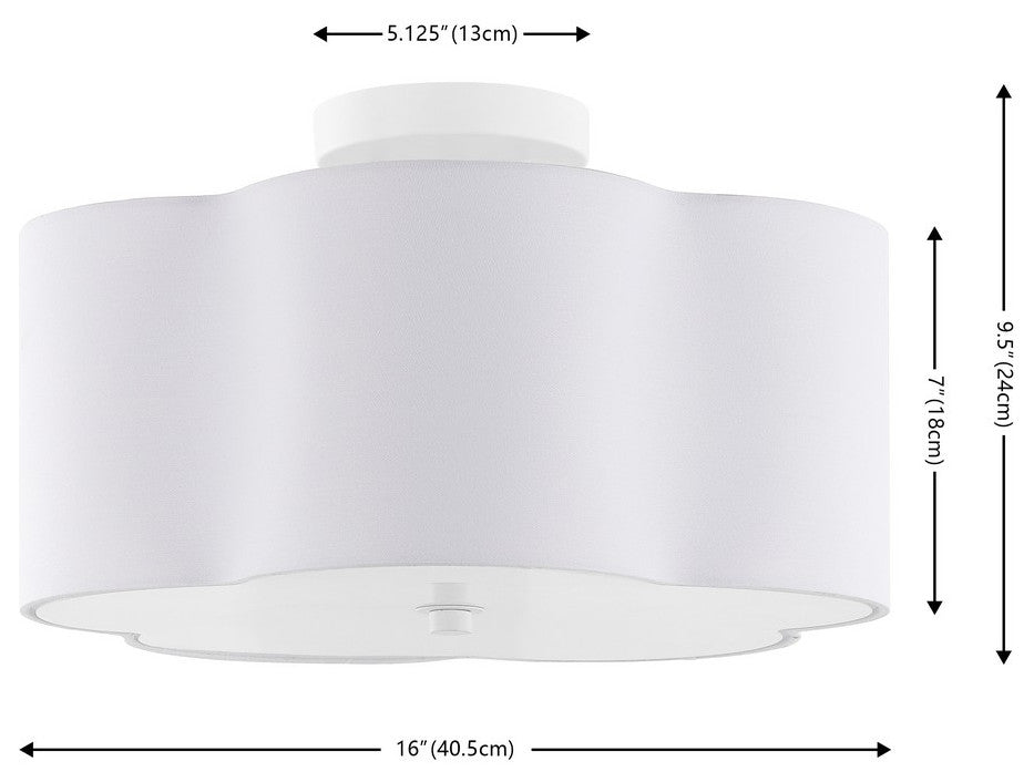 Safavieh Joeluna 3 Lt 16" Flush Mount, White
