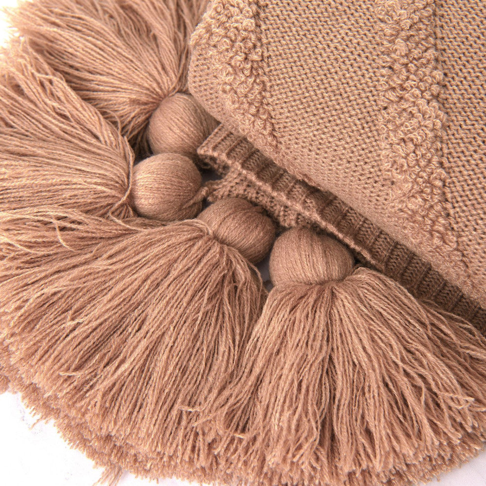 Diagonal Pattern Tassel Throw