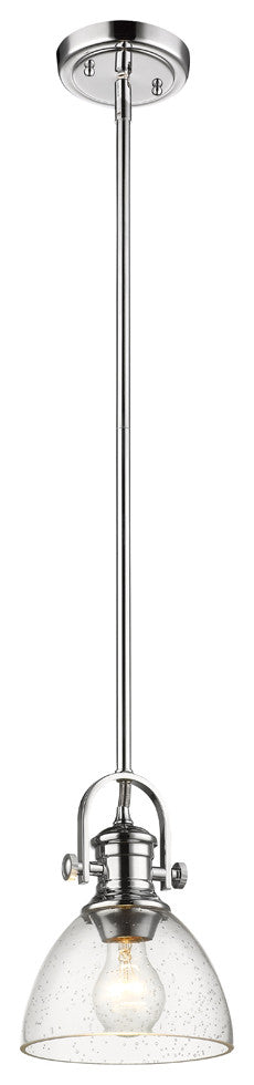 Hines Mini Pendant, Chrome, Seeded Glass