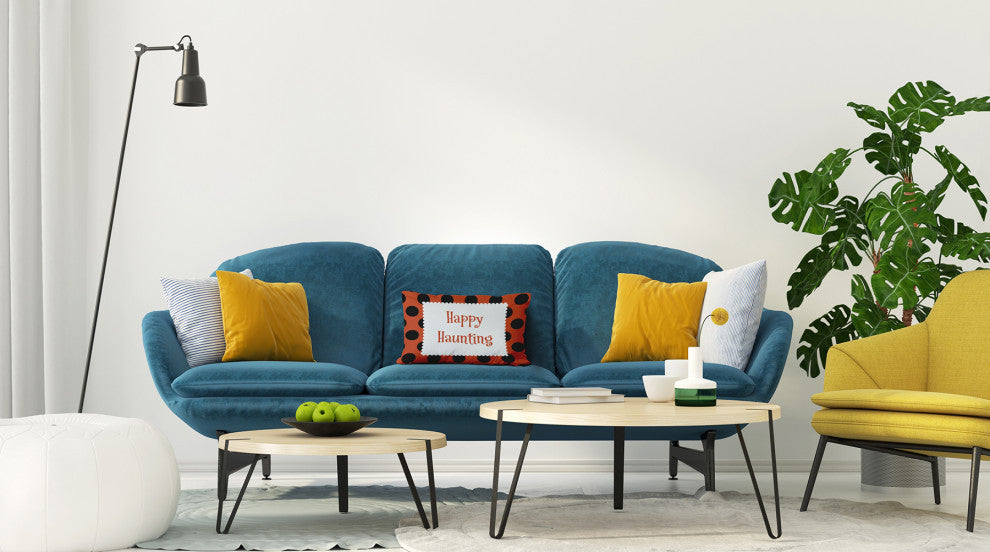 Happy Haunting Dots Accent Pillow, Harvest Orange, 14"x20"