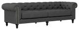 Nativa Interiors London 103" Sofa, Charcoal, Classic Depth