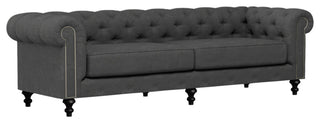 Nativa Interiors London 103" Sofa, Charcoal, Classic Depth