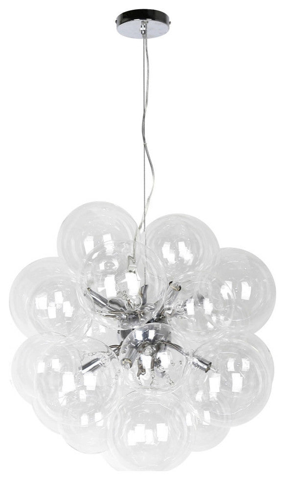 Comet 6 Light Pendant Polished Chrome Finish Clear Glass