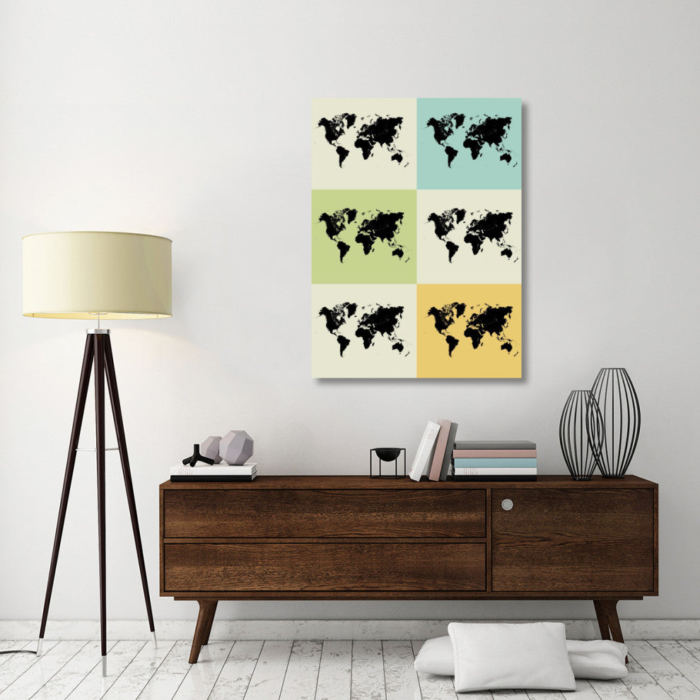 "World Map Grid" Poster Fine Art Print