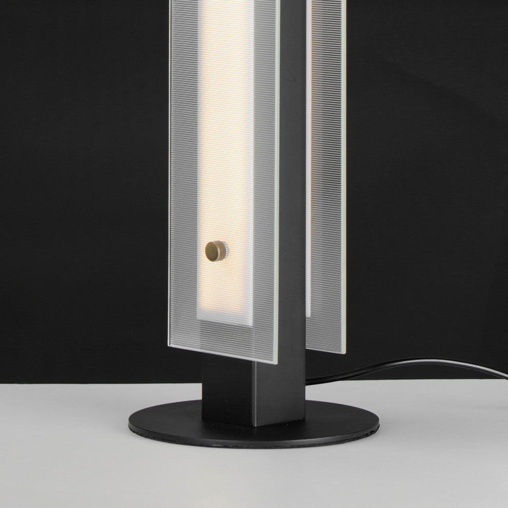 Maxim 21197 Spectre 23" Tall LED Column Table Lamp - Black / Natural Aged Brass