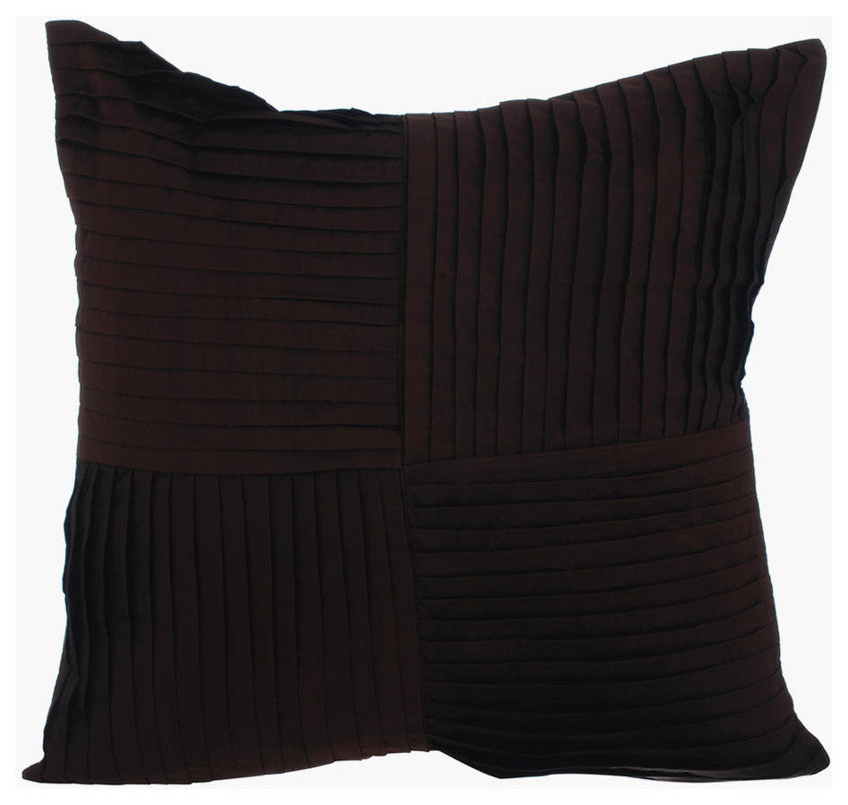 Brown Decorative Pillow Shams 24"x24" Silk PillowCase - Step By Step